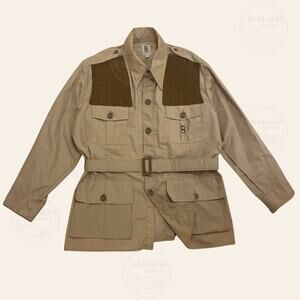 Bob Allen USA Shooting Jacket 50 | Belted Suede Patches Field, Vintage Hunt Coat